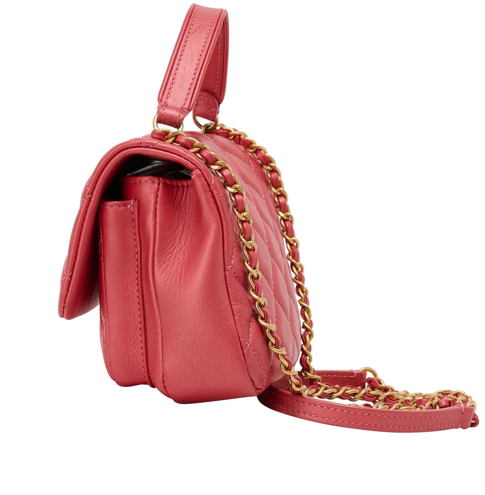 Mini Business Affinity Top Handle, &pound;3,100, Handbags, Red, Lambskin Leather, Bottom view